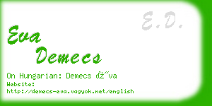 eva demecs business card